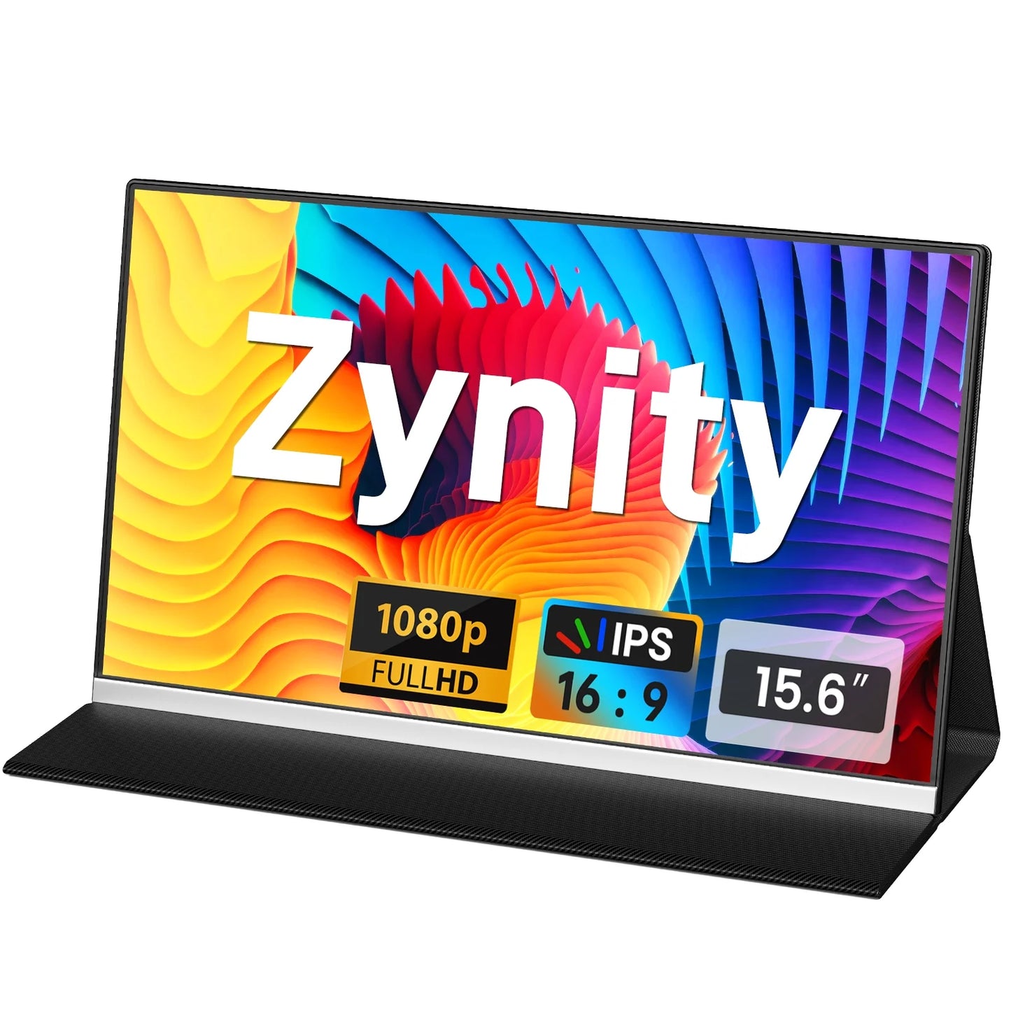 Zynity Laptop Screen Extender, 15.6inch 1080P FHD Portable Monitor with Built-In Speakers, IPS Display, Ultra-Narrow Bezel, Wide Viewing Angle, Compatible with Wins, Mac, PS4, Xbox