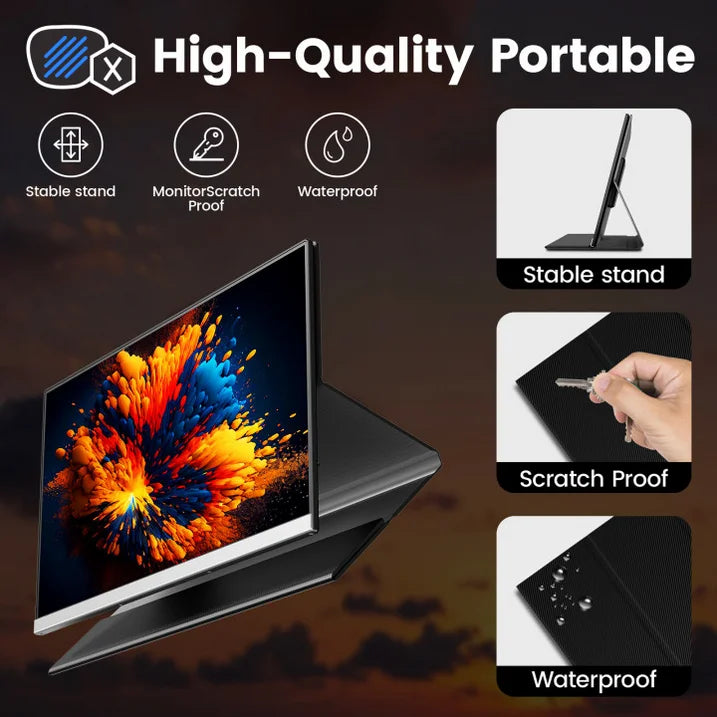 Zynity Laptop Screen Extender, 15.6inch 1080P FHD Portable Monitor with Built-In Speakers, IPS Display, Ultra-Narrow Bezel, Wide Viewing Angle, Compatible with Wins, Mac, PS4, Xbox